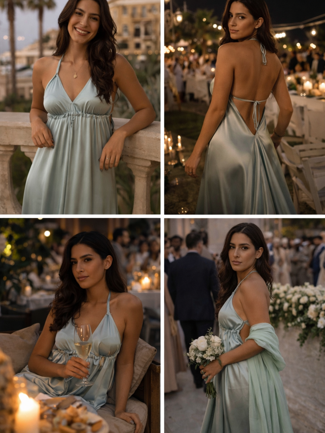 Stefani Satin Backless Dress